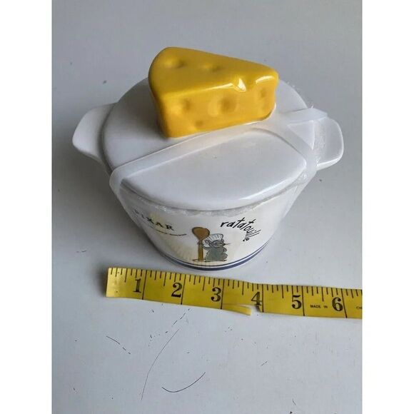 Rae Dunn Disney Ratatouille Remy Baking Dish With Cheese Wedge Lid Ceramic NEW - Picture 8 of 9
